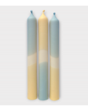 Ciel de dune - Collection Oasis pastel | Bougies Naturelles colorées | Ø 2,1 cm x H 20 cm | Pack de 3
