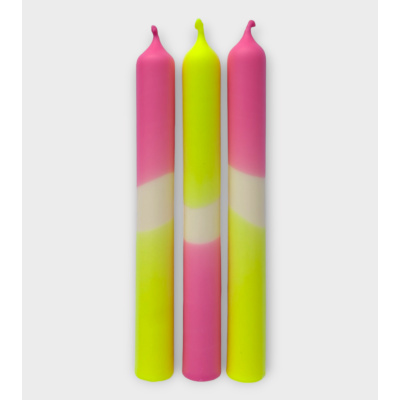 Flash Tropical – Bougies fluo Fuchsia & Jaune