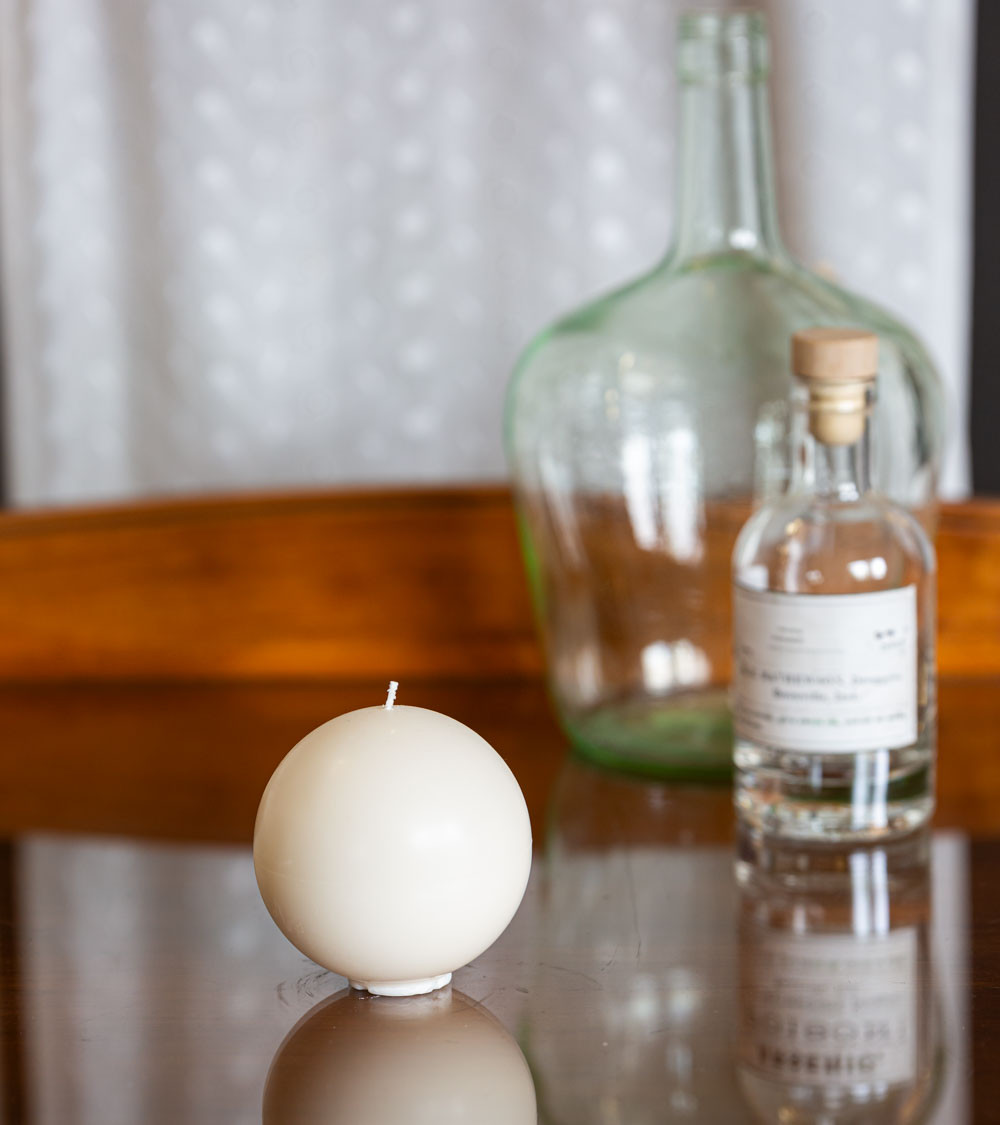 Bougie ronde artisanale, bougie naturelle en cire végétale de colza, diamètre 8 cm