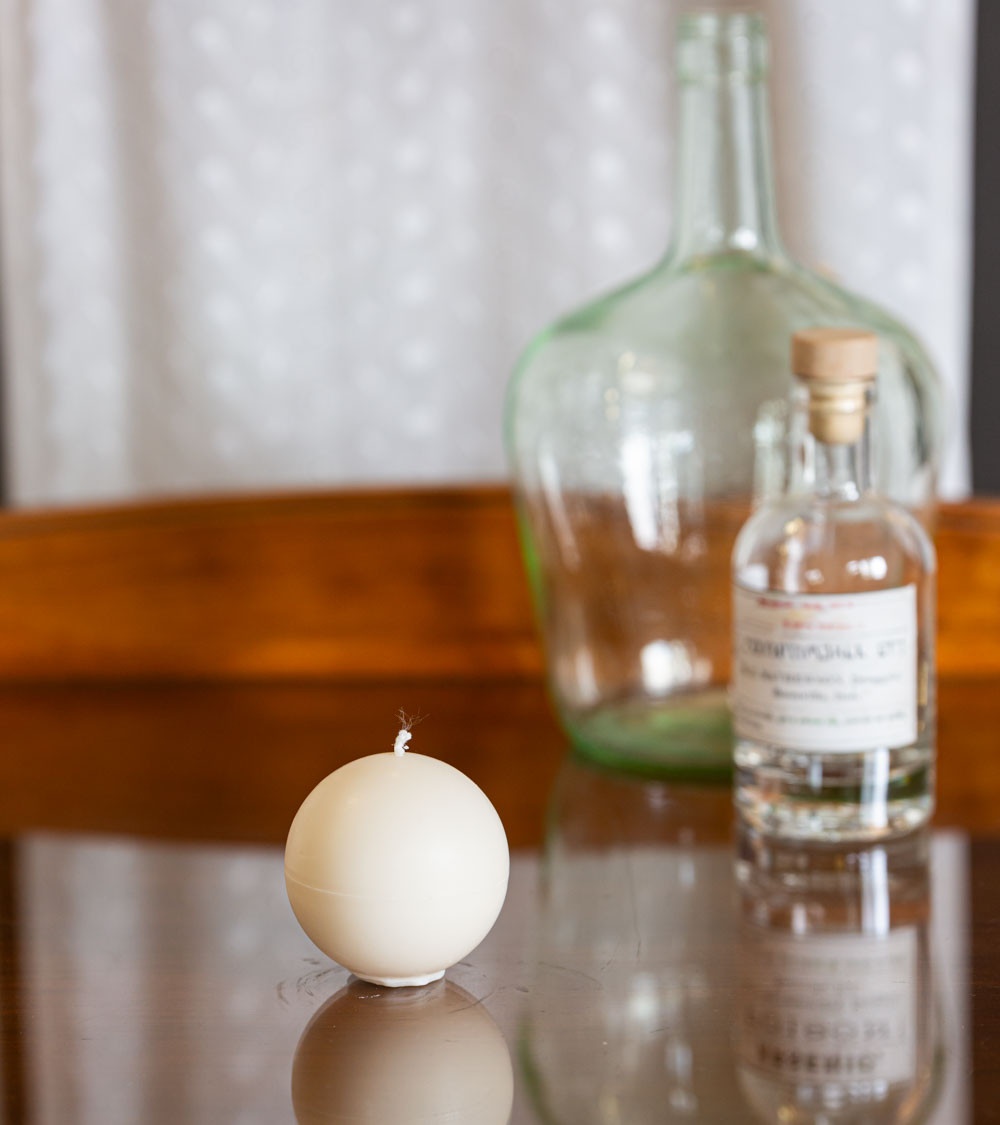 Bougie ronde artisanale, bougie naturelle en cire végétale de colza, diamètre 6,5 cm