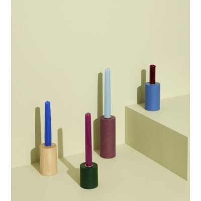 Bougeoir en chêne vert foncé - Bougeoir en chêne vert, idéal pour une ambiance naturelle