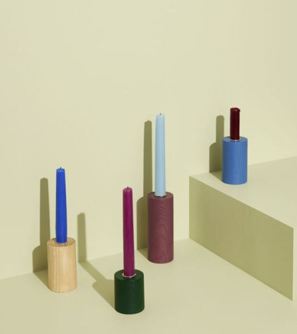 Bougeoir en chêne vert foncé - Bougeoir en chêne vert, idéal pour une ambiance naturelle