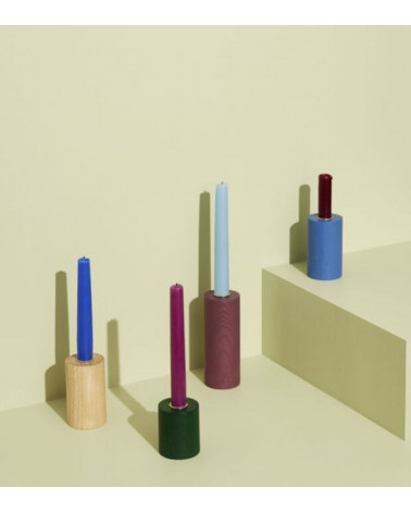 Bougeoir en chêne vert foncé - Bougeoir en chêne vert, idéal pour une ambiance naturelle