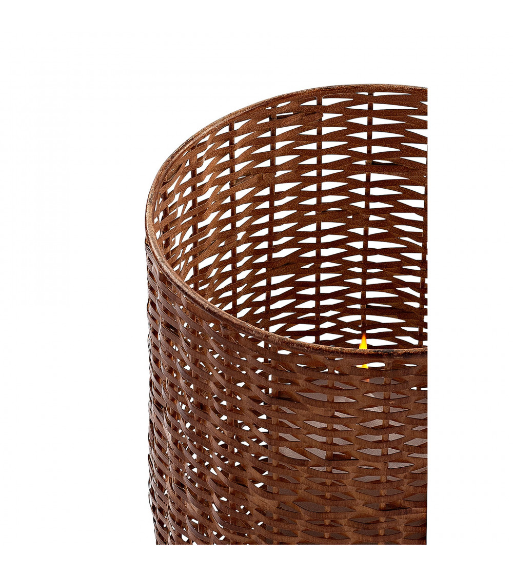 Photophore Marissa brun H 21,5 cm - Déco artisanale