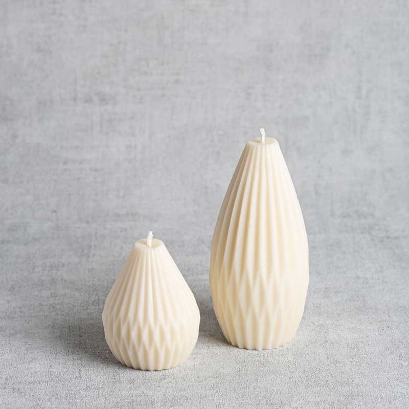 Duo de bougies naturelles Dorine et Dorielle en cire végétale, fait main en France