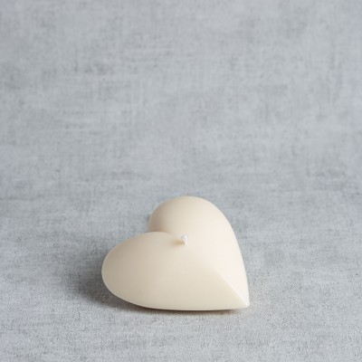 Bougie artisanale cœur vue de dessus, cire de colza naturelle et fabrication française