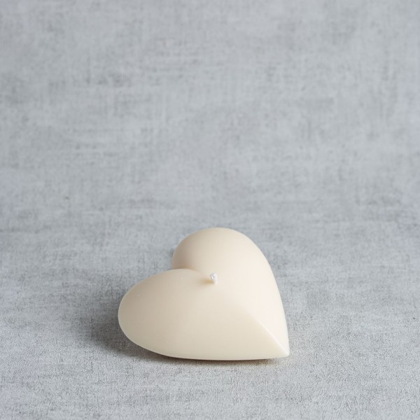 Bougie artisanale cœur vue de dessus, cire de colza naturelle et fabrication française