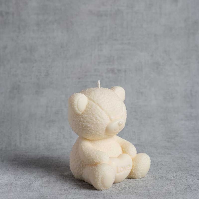 Bougie ourson Thérine naturelle - vue 3/4