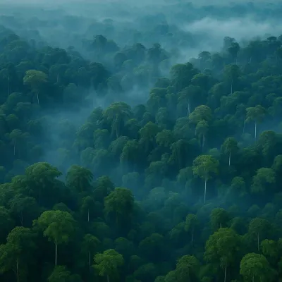 Vue aérienne de la forêt tropicale de Bornéo pour la bougie parfumée Ciel de Bornéo