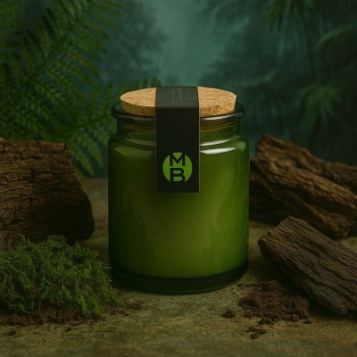 bougie parfumée ciel de Bornée avec les éléments de la pyramide olfactive