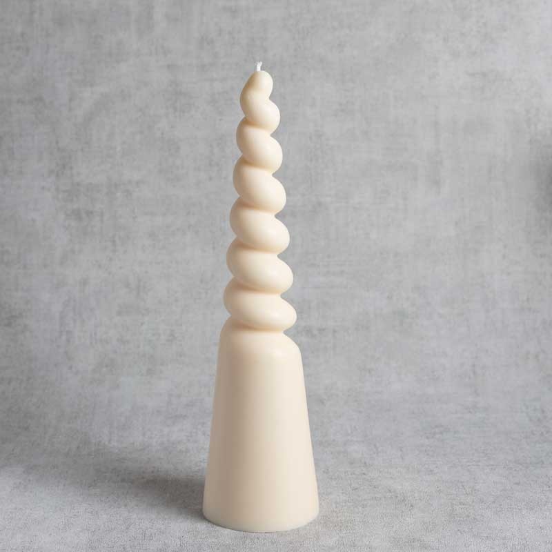 Bougie licorne Liselle en cire de colza, bougie artisanale sculpturale fabrication française