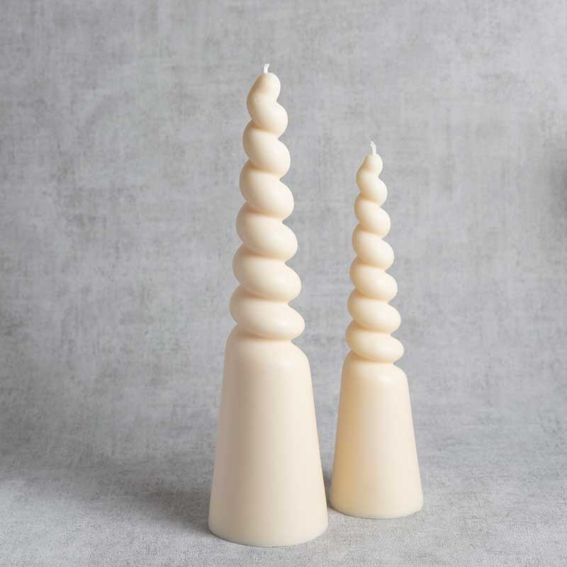 Bougies licorne Linette et Liselle en cire végétale de colza, créations artisanales françaises