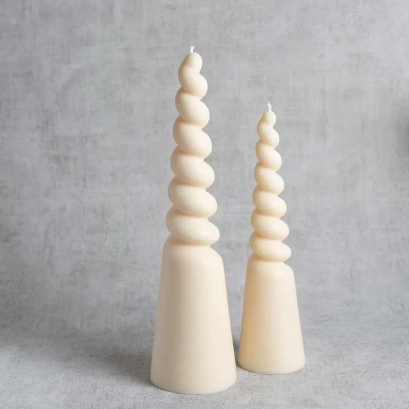 Bougies licorne Linette et Liselle en cire végétale de colza, créations artisanales françaises