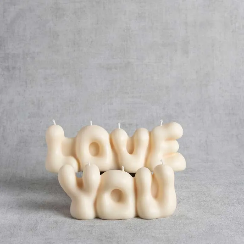 Composition décorative de bougies Love et You en cire de colza, fabrication artisanale