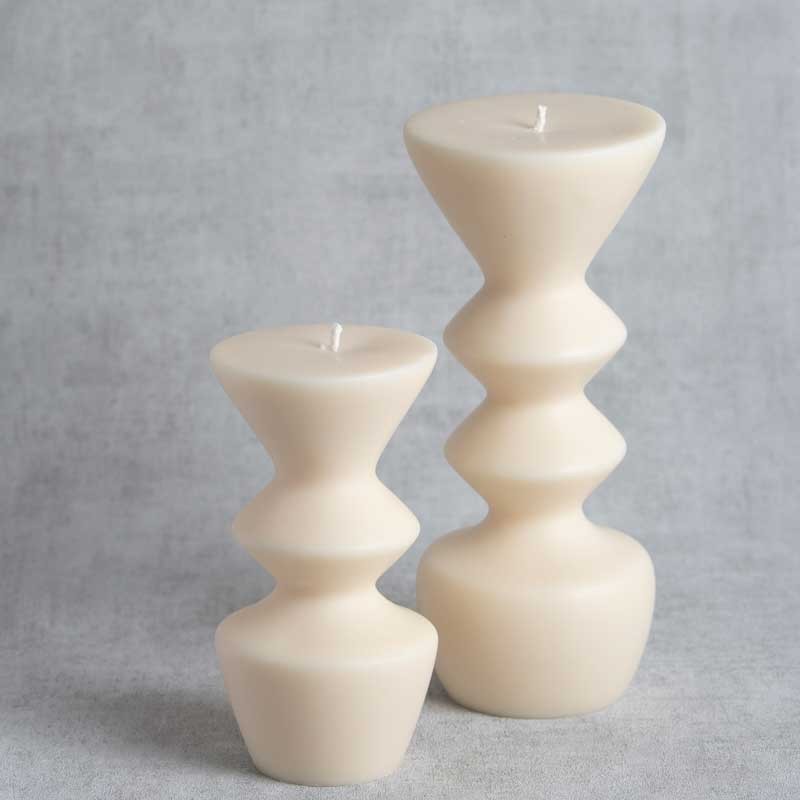 Pack de bougies sculpturales Elémire et Elénire en cire végétale de colza