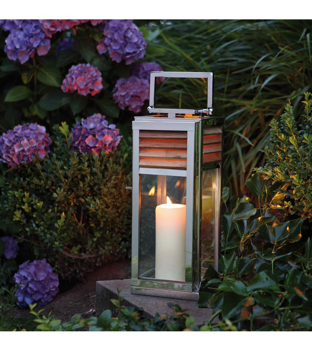Lanterne Genua Teck & Acier inoxydable - H 45 cm