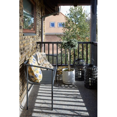 Lanternes rondes en bambou noir - Lot de 2 artisanal