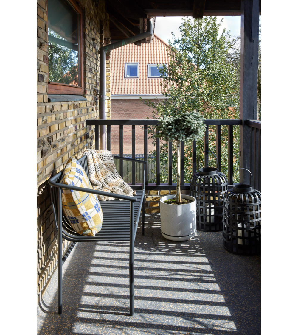 Lanternes rondes en bambou noir - Lot de 2 artisanal