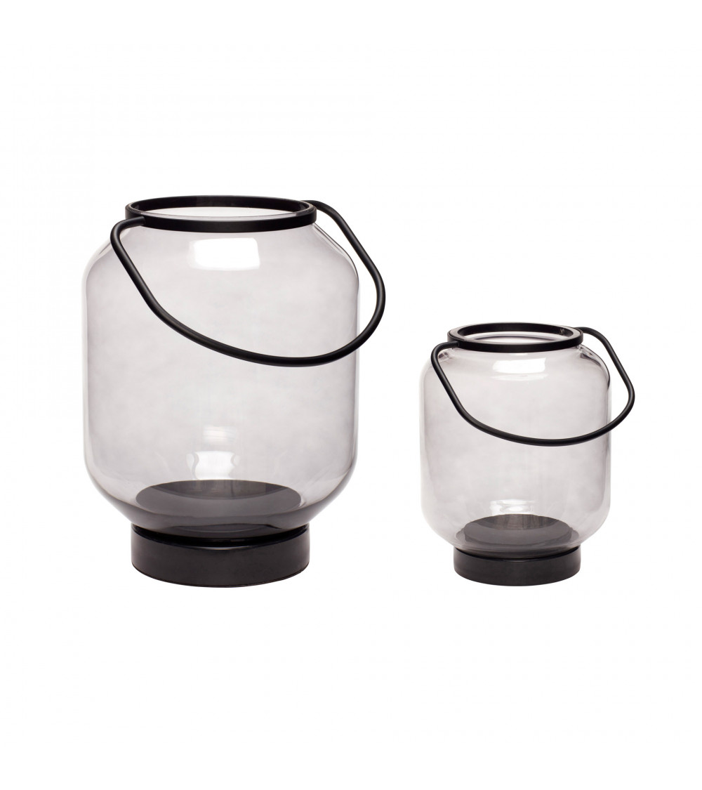 Lanterne verre/métal (par 2)