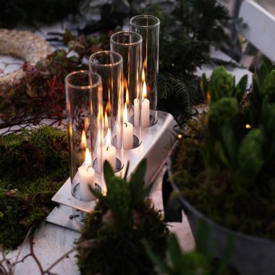 Photophore Kattvik® 4 bougies Acier brossé