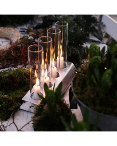 Photophore Kattvik® 4 bougies Acier brossé