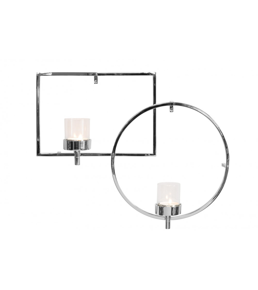 Applique murale Escala H 44 cm - Bougeoir design argent