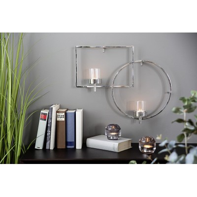 Applique murale Escala H 44 cm - Bougeoir design argent