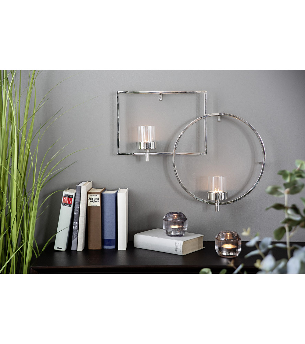 Applique murale Escala H 44 cm - Bougeoir design argent