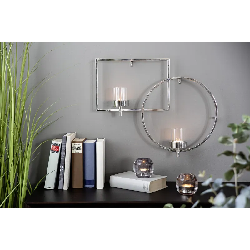 Applique murale Escala H 44 cm - Bougeoir design argent
