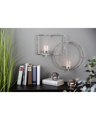 Applique murale Escala H 44 cm - Bougeoir design argent