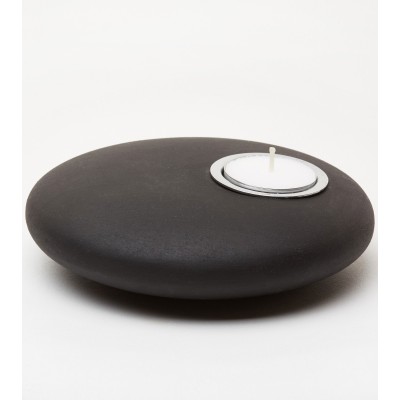 Bougeoir Galet noir – Design minéral