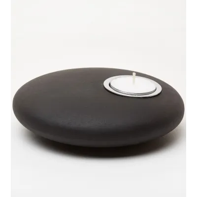 Bougeoir Galet noir – Design minéral
