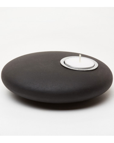 Bougeoir Galet noir – Design minéral
