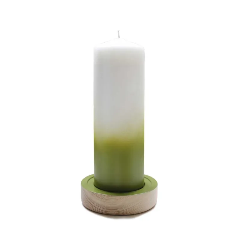 Bougeoir Woogie vert en frêne – Touche scandinave cosy