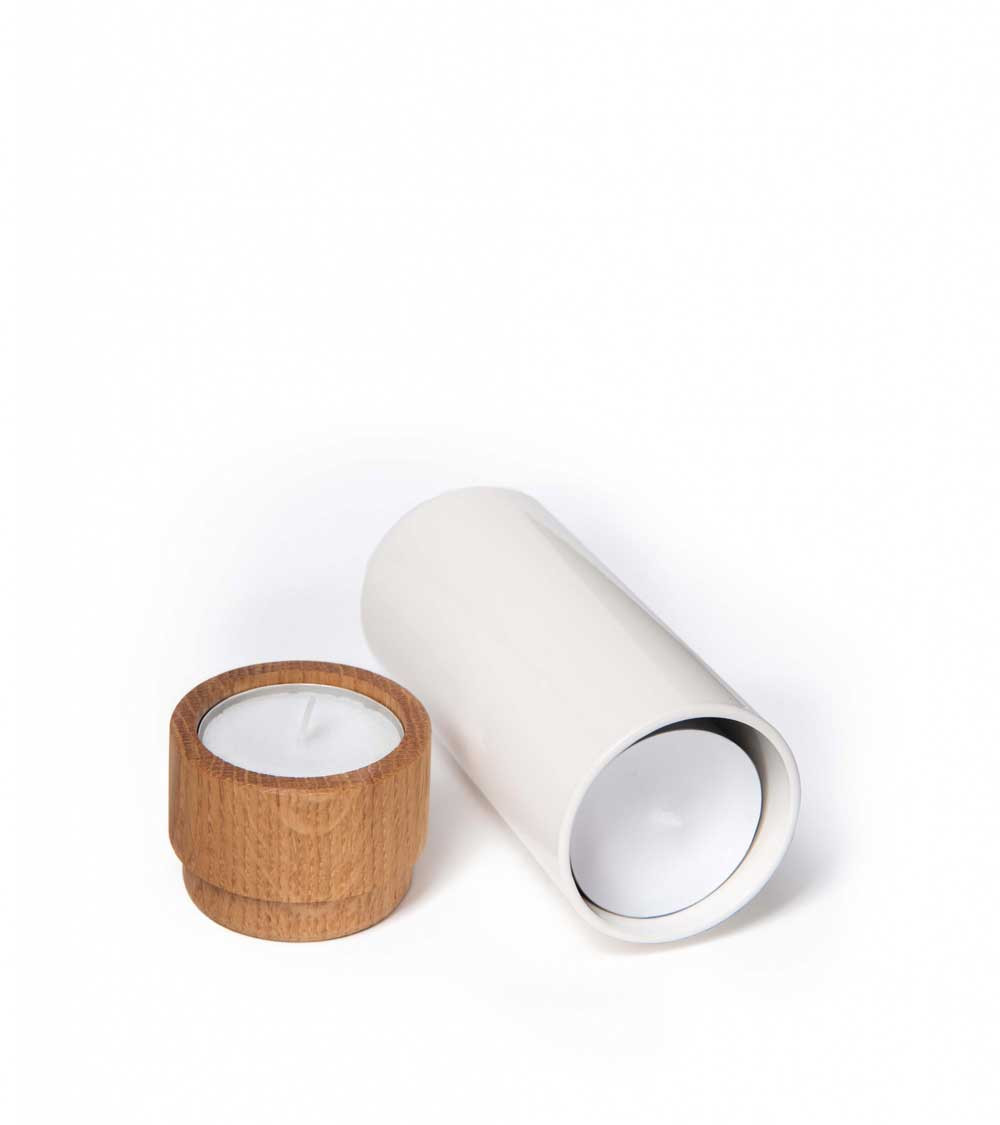 Photophore AKKU Blanc crème