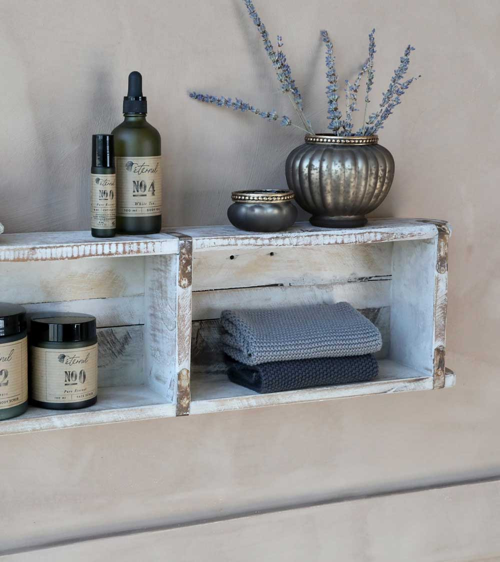 Photophore antique mocha avec perles décoratives