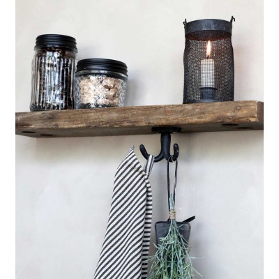 Photophore / Bougeoir avec maillage fer - H 13,5 cm