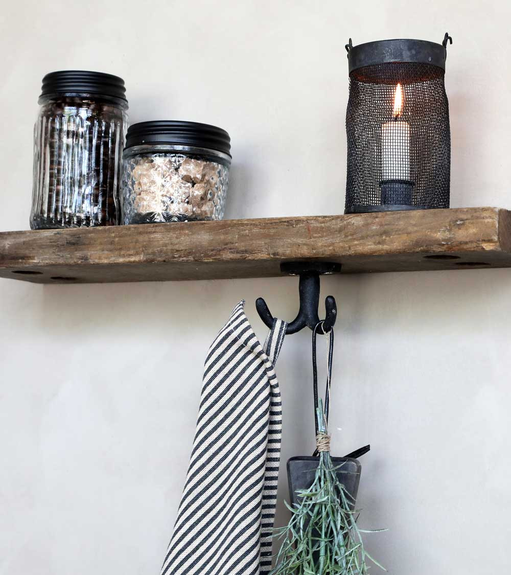 Photophore / Bougeoir avec maillage fer - H 13,5 cm