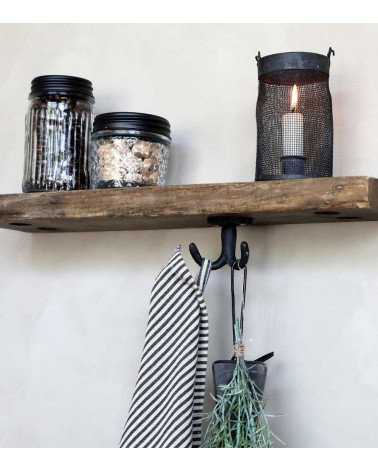 Photophore / Bougeoir avec maillage fer - H 13,5 cm