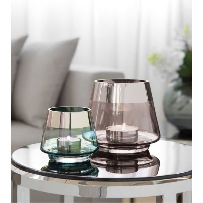 Photophore design JONA turquoise petit format