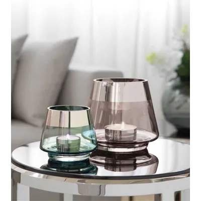 Photophore design JONA turquoise petit format