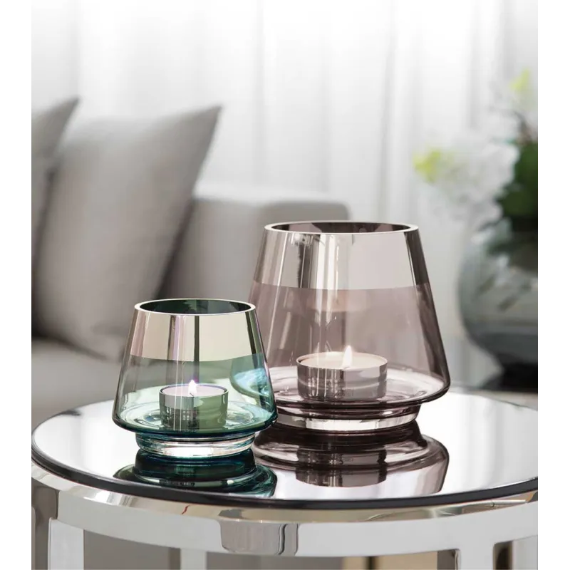 Photophore design JONA turquoise petit format