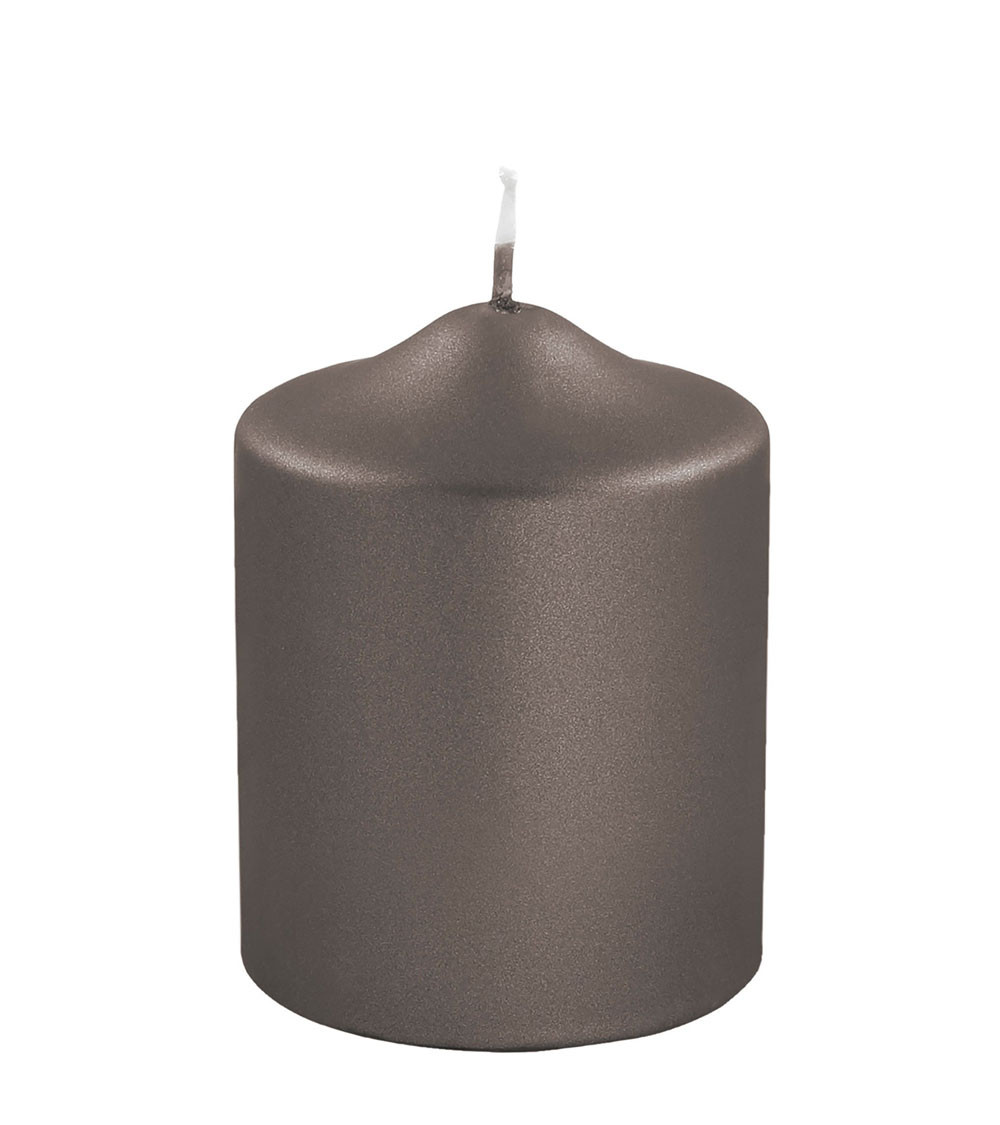 Bougie compacte mocca métallique – Élégance et chaleur dans un petit format.