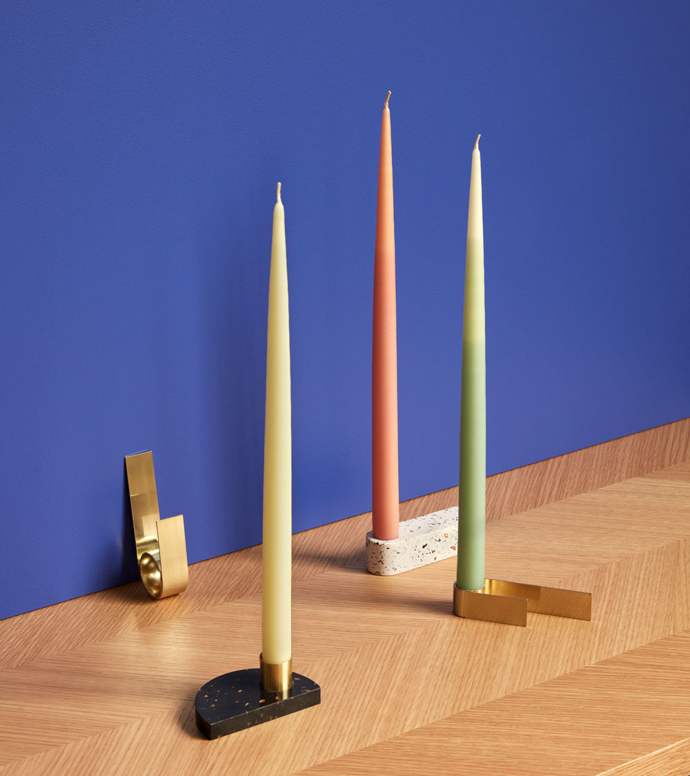 Bougeoir terrazzo vert & nature (2 pièces)