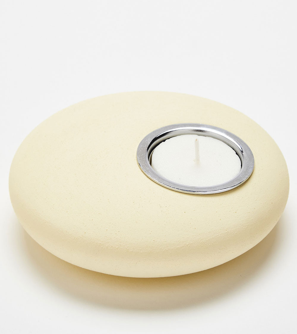 Bougeoir Galet crème