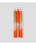 Dip Dye Neon * Papaya Sand Ø 2,1 cm - H 21 cm (pack de 3)