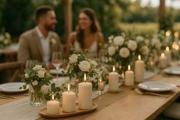Bougies blanches pour mariage : inspirations & bonnes pratiques